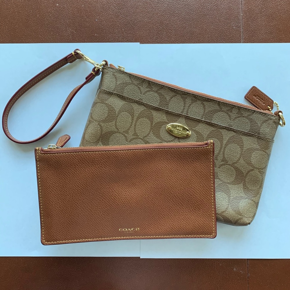 Coach Khaki Wristlet Wallet